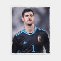 Belgium Football Player Thibaut Courtois Sherpa Fleece Blanket 1