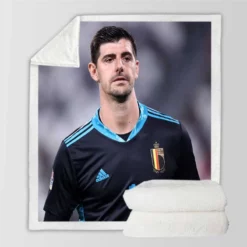 Belgium Football Player Thibaut Courtois Sherpa Fleece Blanket