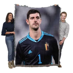 Belgium Football Player Thibaut Courtois Woven Blanket