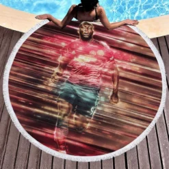 Belgium Romelu Menama Lukaku Bolingoli Round Beach Towel 1