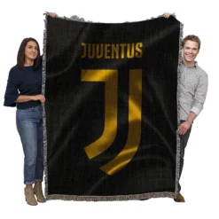 Black Flag Juve Football Club Logo Woven Blanket