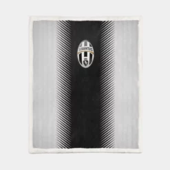 Black and White JuveSoccer Club Logo Sherpa Fleece Blanket 1