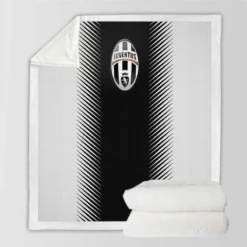 Black and White JuveSoccer Club Logo Sherpa Fleece Blanket