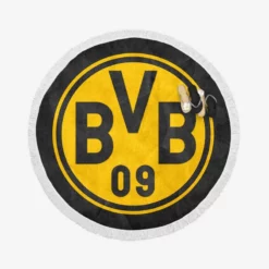 Borussia Dortmund BVB Club Yello Logo Round Beach Towel