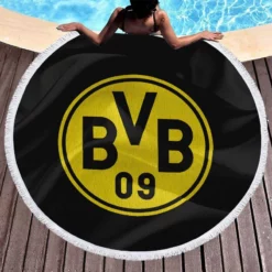 Borussia Dortmund BVB Exciting Football Club Round Beach Towel 1