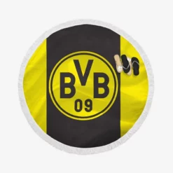 Borussia Dortmund BVB Football Club Logo Round Beach Towel