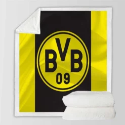 Borussia Dortmund BVB Football Club Logo Sherpa Fleece Blanket