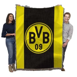 Borussia Dortmund BVB Football Club Logo Woven Blanket