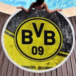 Borussia Dortmund BVB Football Club Round Beach Towel 1