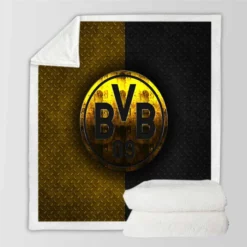Borussia Dortmund BVB Powerful German Football Club Sherpa Fleece Blanket