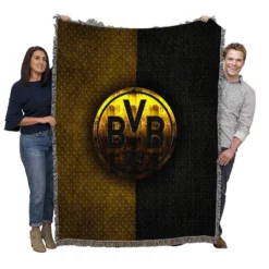 Borussia Dortmund BVB Powerful German Football Club Woven Blanket