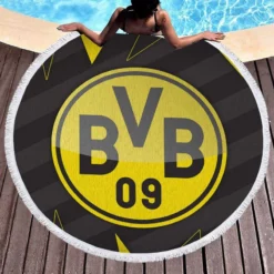 Borussia Dortmund Classic BVB Football Team Round Beach Towel 1