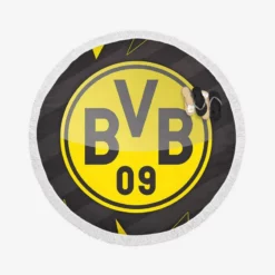 Borussia Dortmund Classic BVB Football Team Round Beach Towel