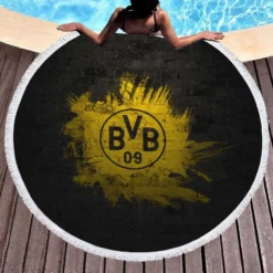 Borussia Dortmund Energetic German BVB Club Round Beach Towel 1