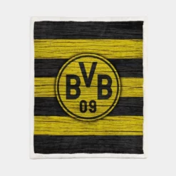 Borussia Dortmund Famous German Football Club Logo Sherpa Fleece Blanket 1