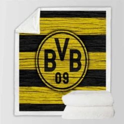 Borussia Dortmund Famous German Football Club Logo Sherpa Fleece Blanket