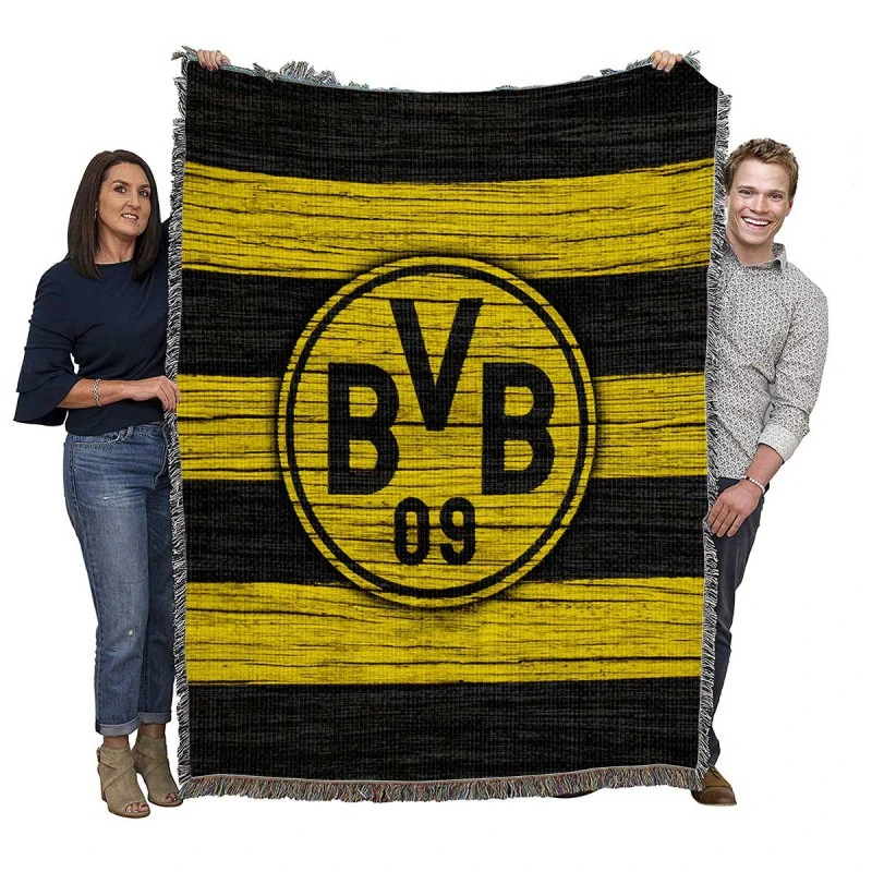 Borussia Dortmund Famous German Football Club Logo Woven Blanket