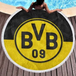 Borussia Dortmund North Rhine Westphalia Logo Round Beach Towel 1