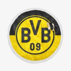 Borussia Dortmund North Rhine Westphalia Logo Round Beach Towel
