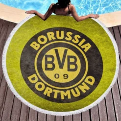 Borussia Dortmund Popular German Football Club Round Beach Towel 1