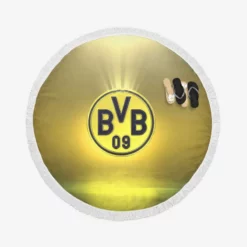 Borussia Dortmund Premier League Team Logo Round Beach Towel