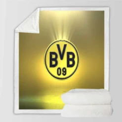 Borussia Dortmund Premier League Team Logo Sherpa Fleece Blanket
