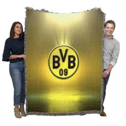 Borussia Dortmund Premier League Team Logo Woven Blanket