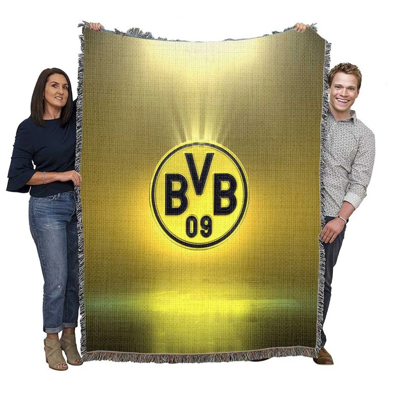 Borussia Dortmund Premier League Team Logo Woven Blanket