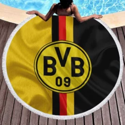 Borussia Dortmund Professional Football Club Round Beach Towel 1