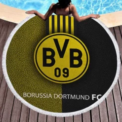 Borussia Dortmund Top Ranked BVB Club Round Beach Towel 1