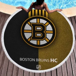 Boston Bruins Excellent NHL Ice Hockey Team America Round Beach Towel 1