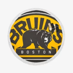 Boston Bruins Popular NHL Ice Hockey Team Round Beach Towel