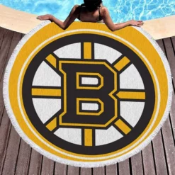 Boston Bruins Professional NHL Ice Hockey Team Round Beach Towel 1