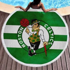Boston Celtics Energetic NBA Basketball Club Round Beach Towel 1