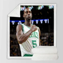 Boston Celtics Kevin Garnett NBA Basketball Club Sherpa Fleece Blanket