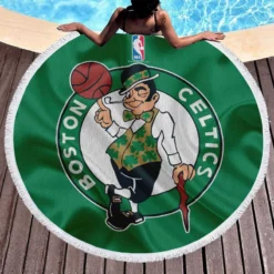Boston Celtics NBA Basketball Club Logo Round Beach Towel 1