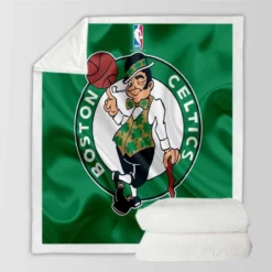 Boston Celtics NBA Basketball Club Logo Sherpa Fleece Blanket
