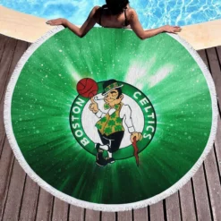 Boston Celtics Popular NBA Basketball Club Round Beach Towel 1