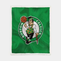 Boston Celtics Powerful NBA Basketball Club Logo Sherpa Fleece Blanket 1