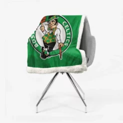 Boston Celtics Powerful NBA Basketball Club Logo Sherpa Fleece Blanket 2