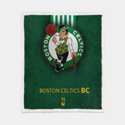 Boston Celtics Strong Basketball Club Logo Sherpa Fleece Blanket 1
