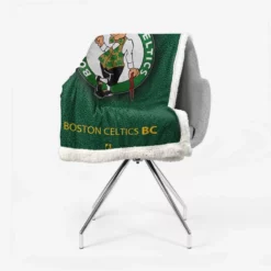 Boston Celtics Strong Basketball Club Logo Sherpa Fleece Blanket 2