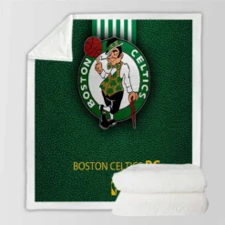 Boston Celtics Strong Basketball Club Logo Sherpa Fleece Blanket