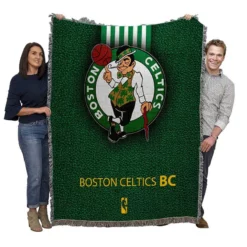 Boston Celtics Strong Basketball Club Logo Woven Blanket