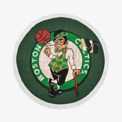 Boston Celtics Successful Basketball Team in NBA Round Beach Towel