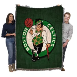Boston Celtics Successful Basketball Team in NBA Woven Blanket