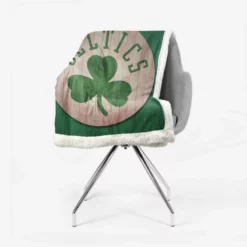 Boston Celtics Wood Design NBA Basketball Club Logo Sherpa Fleece Blanket 2