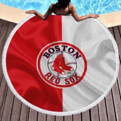 Boston Red Sox Energetic MLB Baseball Club Round Beach Towel 1