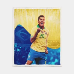 Brazil Football Player Roberto Firmino Sherpa Fleece Blanket 1