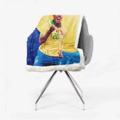 Brazil Football Player Roberto Firmino Sherpa Fleece Blanket 2